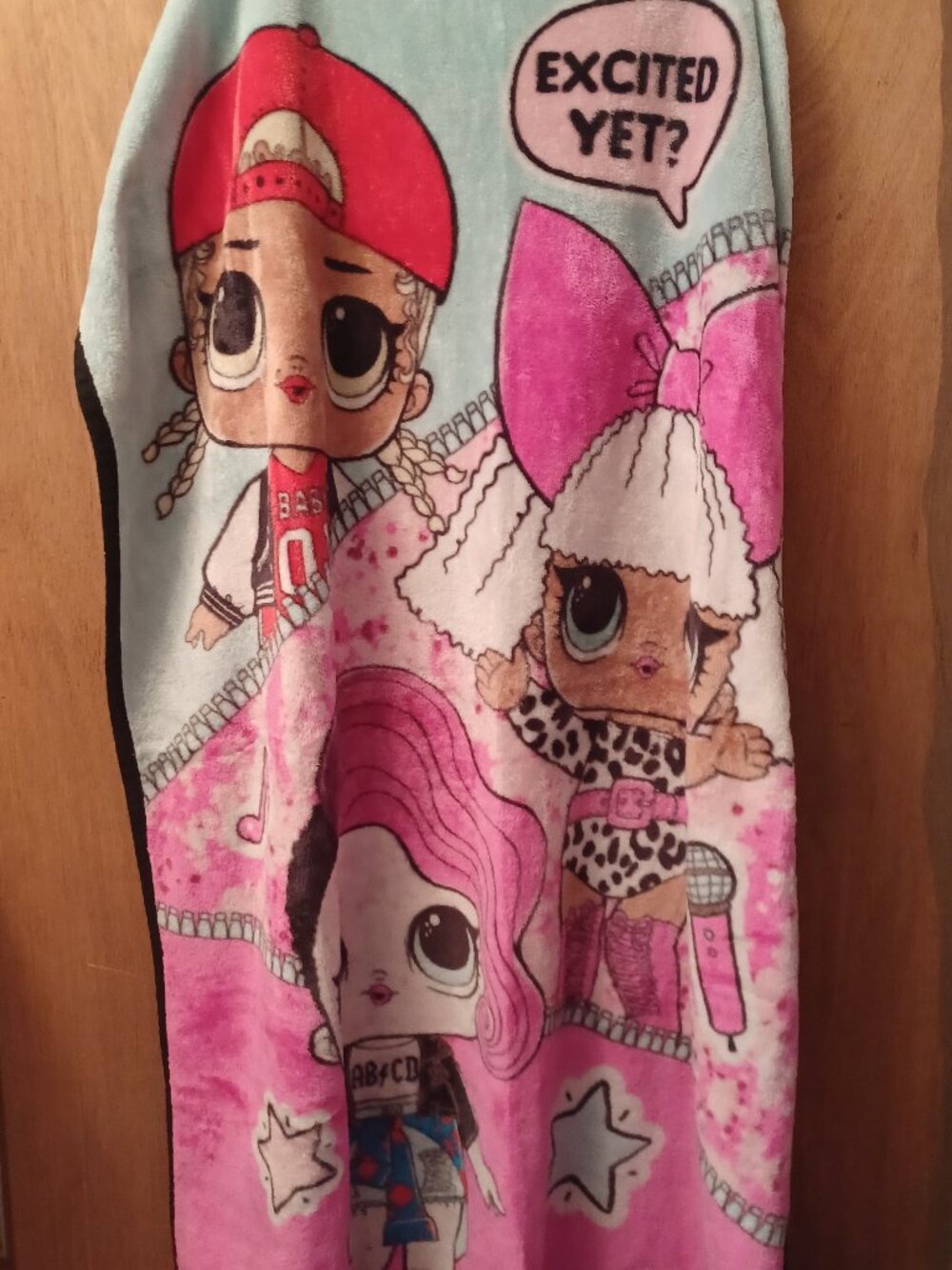 LOL Surprise Twin Size Kids Soft Fleece Blanket Say " Excited Yet "